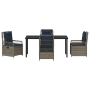 Conjunto de Comedor de Jardín de 5 Piezas Rattan Poliéster Gris de , Sillas de jardín - Ref: Foro24-3381054, Precio: 665,95 €...