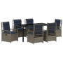 Set de Comedor de Jardín de 7 Piezas Gris Poliratán de , Sillas de jardín - Ref: Foro24-3381055, Precio: 930,18 €, Descuento: %