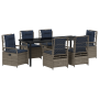 Conjunto de Comedor de Jardín de 7 Piezas Rattan Poligris de , Sillas de jardín - Ref: Foro24-3381056, Precio: 952,95 €, Desc...