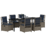 Conjunto de Comedor de Jardín de 7 Piezas Rattan Poligris de , Sillas de jardín - Ref: Foro24-3381056, Precio: 952,95 €, Desc...