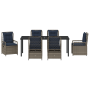 Conjunto de Comedor de Jardín de 7 Piezas Rattan Poligris de , Sillas de jardín - Ref: Foro24-3381056, Precio: 952,95 €, Desc...
