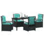 Juego de Comedor de Jardín de 5 Piezas Negras de Poliratán de , Sillas de jardín - Ref: Foro24-3381060, Precio: 637,69 €, Des...