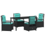Conjunto de Comedor de Jardín de 5 Piezas de Poliratán Negro de , Sillas de jardín - Ref: Foro24-3381061, Precio: 653,71 €, D...