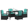 Conjunto de Comedor de Jardín de 5 Piezas de Poliratán Negro de , Sillas de jardín - Ref: Foro24-3381061, Precio: 653,71 €, D...