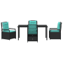Conjunto de Comedor de Jardín de 5 Piezas de Poliratán Negro de , Sillas de jardín - Ref: Foro24-3381061, Precio: 653,71 €, D...
