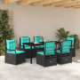 Conjunto de Comedor de Jardín de 7 Piezas Poliratán Negro de , Sillas de jardín - Ref: Foro24-3381062, Precio: 911,86 €, Desc...