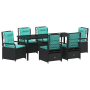 Juego de Comedor de Jardín de 7 Piezas de Poliratán Negro de , Sillas de jardín - Ref: Foro24-3381063, Precio: 934,63 €, Desc...