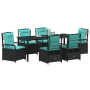 Juego de Comedor de Jardín de 7 Piezas de Poliratán Negro de , Sillas de jardín - Ref: Foro24-3381063, Precio: 934,63 €, Desc...
