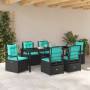 Juego de Comedor de Jardín de 7 Piezas de Poliratán Negro de , Sillas de jardín - Ref: Foro24-3381063, Precio: 934,63 €, Desc...