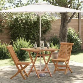 Set de Bistro de Jardín Plegable de 3 Piezas de Madera Acacia