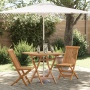 Set de Bistro de Jardín Plegable de 3 Piezas de Madera Acacia