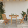 Set de Bistro de Jardín Plegable de 3 Piezas de Madera Acacia