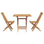 Set de Bistro de Jardín Plegable de 3 Piezas de Madera Acacia