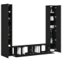 Juego de muebles para TV de 6 piezas montados en la pared de roble negro y de madera engineered de , Muebles TV - Ref: Foro24...