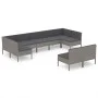 Garden furniture set 9 pieces and gray synthetic rattan cushions by vidaXL, Garden sets - Ref: Foro24-3094606, Price: 779,60 ...