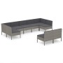 Gartenmöbelset 9-tlg. und Kissen Kunststoff Rattan grau von vidaXL, Gartensets - Ref: Foro24-3094606, Preis: 791,49 €, Rabatt: %