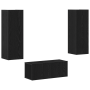 Juego de Muebles para TV de 4 Piezas Roble Negro Madera