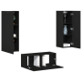 Juego de Muebles para TV de 4 Piezas Roble Negro Madera