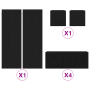conjunto de mueble para TV de 8 piezas montado en la pared de roble negro y madera engineered de , Muebles TV - Ref: Foro24-3...