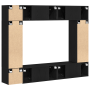 conjunto de mueble para TV de 8 piezas montado en la pared de roble negro y madera engineered de , Muebles TV - Ref: Foro24-3...