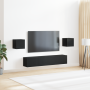 Juego de cabinet para TV de 6 piezas Roble negro Madera