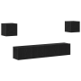 Juego de cabinet para TV de 6 piezas Roble negro Madera