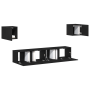 Juego de cabinet para TV de 6 piezas Roble negro Madera