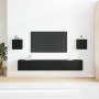 Conjunto de gabinetes de TV de 6 piezas montados en la pared de madera de ingeniería de roble negro de , Muebles TV - Ref: Fo...