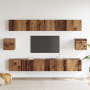 Conjunto de Mueble de TV de 6 Piezas Madera Vieja Hecha