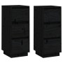 Sideboard 2 pcs solid black pine wood 32x34x75 cm by vidaXL, Sideboards - Ref: Foro24-813374, Price: 94,33 €, Discount: %