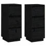 Sideboard 2 pcs solid black pine wood 32x34x75 cm by vidaXL, Sideboards - Ref: Foro24-813374, Price: 94,33 €, Discount: %