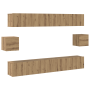 Juego de Cabinet de TV de 6 piezas Roble Artesanal Madera Elaborada de , Muebles TV - Ref: Foro24-3393287, Precio: 230,09 €, ...