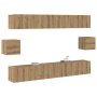 Juego de Cabinet de TV de 6 piezas Roble Artesanal Madera Elaborada de , Muebles TV - Ref: Foro24-3393287, Precio: 230,09 €, ...