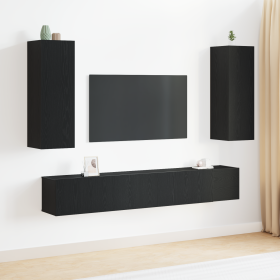 Set de Armarios de TV de 5 Piezas de Madera Elaborada de Roble Negro de , Muebles TV - Ref: Foro24-3393316, Precio: 198,72 €,...