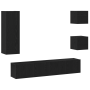 Set de 5 Piezas de Cabinet de TV Roble Negro Madera