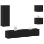 Set de 5 Piezas de Cabinet de TV Roble Negro Madera