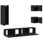 Set de 5 Piezas de Cabinet de TV Roble Negro Madera