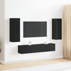 Set de muebles para TV 6 piezas madera contrachapada negro | Foro24.es | Tu tienda online para hogar, jardín y más Foro24.es