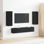 Juego de Gabinete para TV  de 4 piezas montado en la pared de roble negro y madera elaborada | Foro24.es | Tu tienda online para hogar, jardín y más Foro24.es