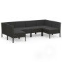 Gartenmöbel Set 6 Stück und Kissen Kunststoff Rattan schwarz von vidaXL, Gartensets - Ref: Foro24-3094589, Preis: 477,48 €, R...