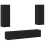 Juego de Gabinete para TV  de 4 piezas montado en la pared de roble negro y madera elaborada | Foro24.es | Tu tienda online para hogar, jardín y más Foro24.es