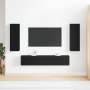 Juego de Gabinete para TV  de 4 piezas montado en la pared de roble negro y madera elaborada | Foro24.es | Tu tienda online para hogar, jardín y más Foro24.es