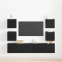 Juego de 6 Armarios de TV de Roble Negro y Madera Engineered