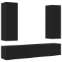 Conjunto de Muebles para TV de 4 piezas montado en la pared de madera técnica de roble negro de , Muebles TV - Ref: Foro24-33...