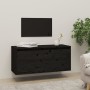 Hängeschrank aus massivem Kiefernholz schwarz 80x30x35 cm von vidaXL, Regale und Regale - Ref: Foro24-813463, Preis: 64,32 €,...