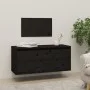 Solid black pine wood wall cabinet 80x30x35 cm by vidaXL, Shelves and shelves - Ref: Foro24-813463, Price: 63,44 €, Discount: %