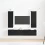Conjunto de Muebles para TV de 4 piezas montado en la pared de madera técnica de roble negro de , Muebles TV - Ref: Foro24-33...
