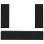 Conjunto de Muebles para TV de 4 piezas montado en la pared de madera técnica de roble negro de , Muebles TV - Ref: Foro24-33...