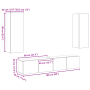 Conjunto de Gabinete de TV de 4 Piezas Montado en la Pared de Madera Elaborada en Roble Artesanal de , Muebles TV - Ref: Foro...