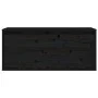 Solid black pine wood wall cabinet 80x30x35 cm by vidaXL, Shelves and shelves - Ref: Foro24-813463, Price: 63,44 €, Discount: %